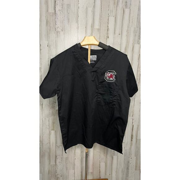 Wonder Work Unisex XS Black V-Neck Scrub‎ Top South Carolina Gamecocks - Picture 1 of 4